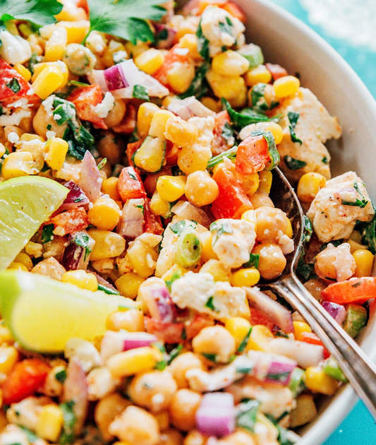 Chickpea and Corn Salad with a Smoky Yogurt Dressing GF